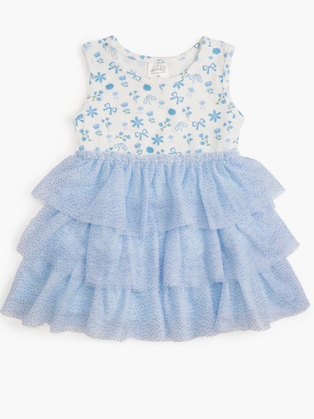 NWT Sweet Wink Sky Floral Tank Tutu Dress Size 6 Blue